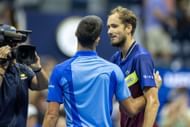 Djokovic and Medvedev pictured at the 2023 US Open | Image Source: Getty